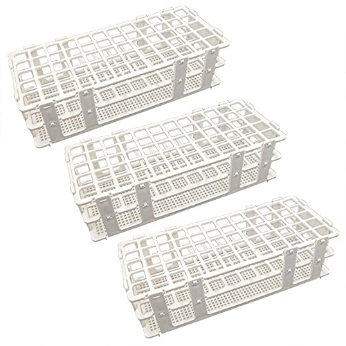 BLASHRD 3 Stücke Kunststoff Reagenz Glas Halter, 60 Löcher, für 16 mm Reagenz Gläser, Abnehmbarer Labor Reagenz Glas Halter (60 Löcher) von BLASHRD