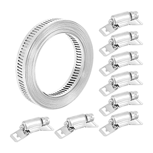 BLASHRD 304 Rostfreier Stahl Schelle Schelle mit Befestigungselementen Einstellbare DIY Rohr Schelle Kanal Schelle 11,5 Fuß BLASHRD 304 Rostfreier Stahl Schelle Schelle mit Befestigungselementen Einstellbare DIY Rohr Schelle Kanal Schelle 11,5 Fuß von BLASHRD