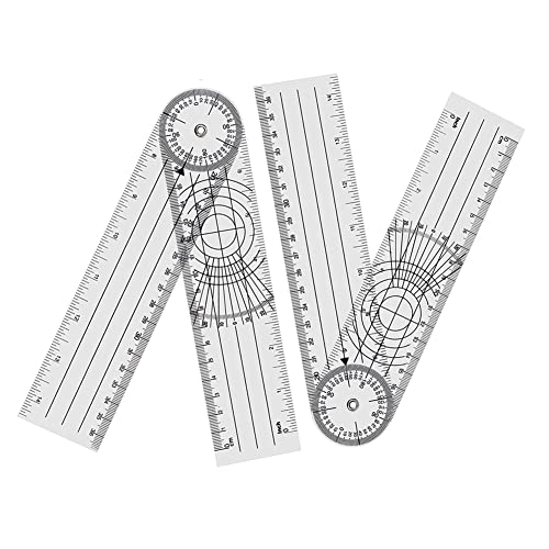 BLASHRD 4 StüCk Goniometer Physiotherapie 360 Grad Rotation Winkelmesser Physiotherapie PVC für Physiotherapie, Sporttherapie von BLASHRD