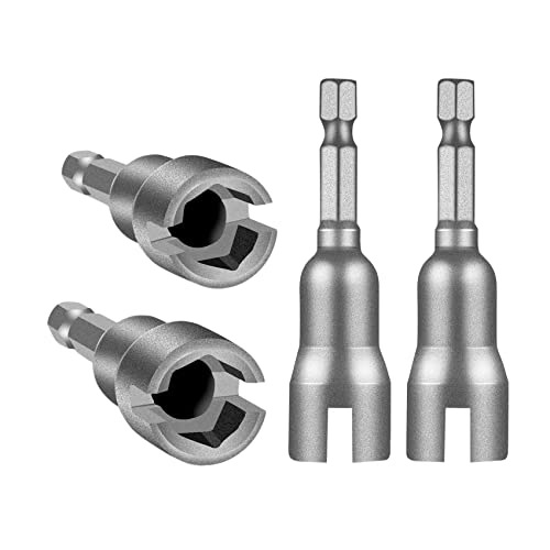 BLASHRD 4-teiliges Power-Flügelmutter-Schraubendreher-Set, Schlitz-Flügelmuttern, Bohrer, Steckschlüssel-Werkzeug-Set, 1/4-Zoll-Sechskantbohrer-Bits von BLASHRD