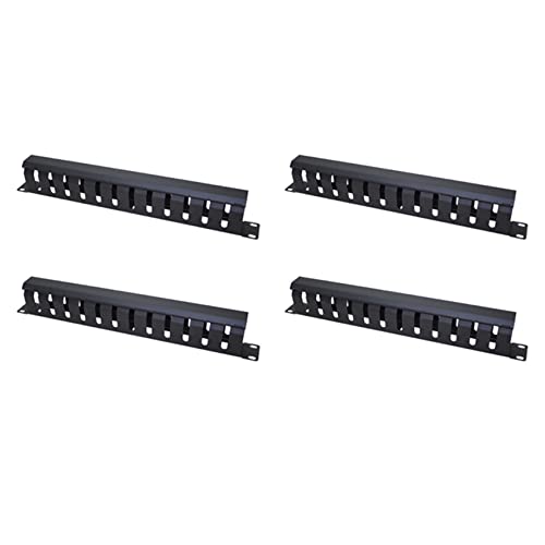 BLASHRD 4X 1U Kabel Management Horizontal Montiert 19 Server Rack, 12 Slot Metall Finger Leitung Draht Organizer mit Abdeckung von BLASHRD