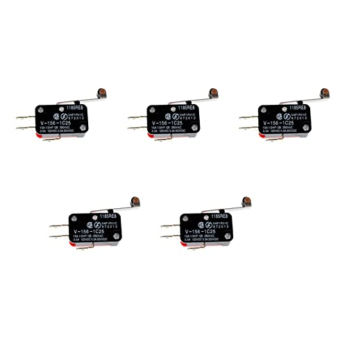 BLASHRD 5X Mini Endschalter Langer Scharnier Roller Hebel Arm SPDT Schnappschalter - Rot und Schwarz BLASHRD 5X Mini Endschalter Langer Scharnier Roller Hebel Arm SPDT Schnappschalter - Rot und Schwarz von BLASHRD