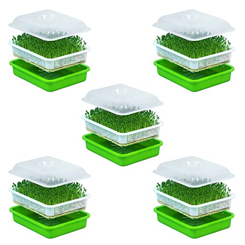 BLASHRD 5X Samen Sprouter Tablett mit Deckel Freie Bohne Sprout Erzeuger Sprouting Samen Schale von BLASHRD