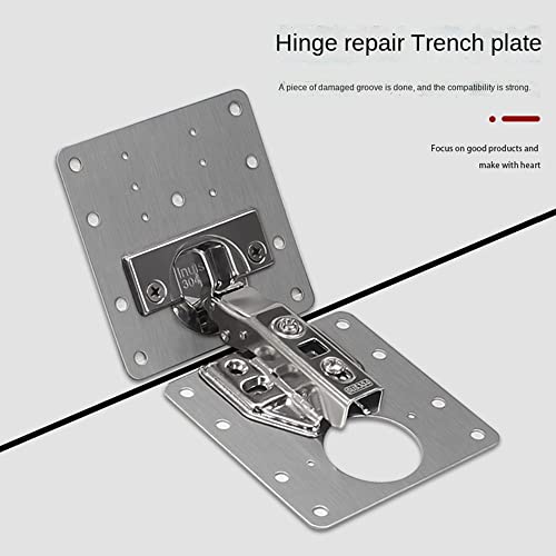 BLASHRD 6 StüCke Reparaturplatten Satz für Schrankscharniere mit Schrauben, Edelstahl Reparaturhalterungen für Verdeckte SchranktüRscharniere von BLASHRD