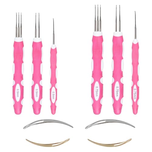 BLASHRD 6 Stück Dreadlock-Häkelnadeln, 0,5 mm und 0,75 mm, Werkzeug zum Festmachen Von Flechthaaren, Ergonomischer, Tragbare Dreadlock-Häkelnadel BLASHRD 6 Stück Dreadlock-Häkelnadeln, 0,5 mm und 0,75 mm, Werkzeug zum Festmachen Von Flechthaaren, Ergonomischer, Tragbare Dreadlock-Häkelnadel von BLASHRD