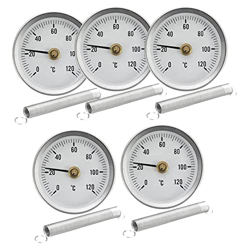 BLASHRD 63Mm Rohr Clip-On Blatt Thermometer Temperatur Rund Platten Mess GeräT mit,Bereich 0-120Celsius, Aluminium GehäUse, 5 Teiliges Set BLASHRD 63Mm Rohr Clip-On Blatt Thermometer Temperatur Rund Platten Mess GeräT mit,Bereich 0-120Celsius, Aluminium GehäUse, 5 Teiliges Set von BLASHRD