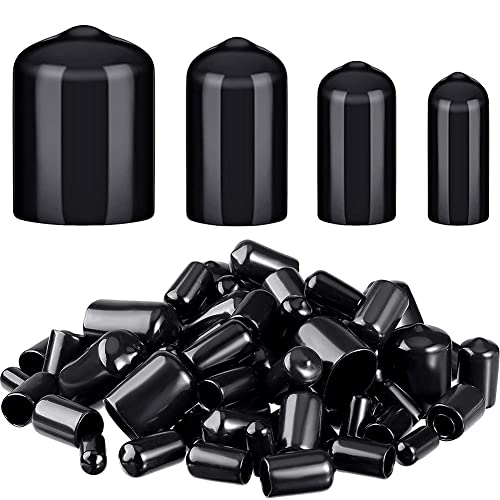 BLASHRD 80 StüCk Gummi End Kappen Flexible Bolzen Abdeckungen Schraube Kappen Gewinde Schutz im 4 GrößEn 1/4 Bis 3/4 (Schwarz) von BLASHRD