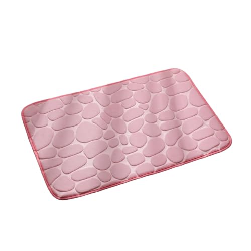 BLASHRD Badematte, Kopfsteinpflaster, Badezimmerteppiche, Wasserabsorbierende Badematten für Badezimmer, Maschinenwaschbare Badteppiche (40 X 60 cm, Rosa), Langlebig von BLASHRD