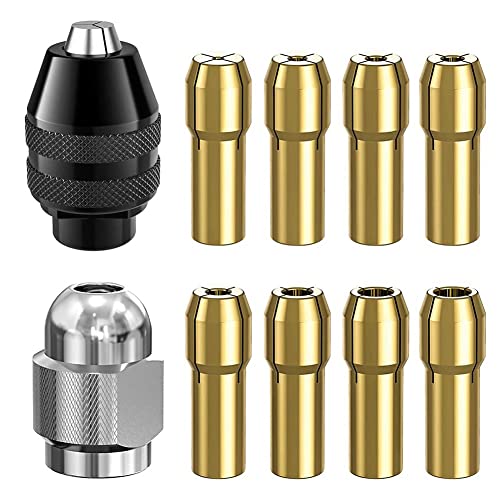 BLASHRD Bohrfutter-Spannzangen-Set für, 1/32 Bis 1/8 4486 Keyless Bit mit -Drehbohrmuttern-Set von BLASHRD