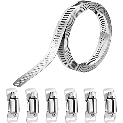 BLASHRD Einstellbare Schlauchschellen Aus Edelstahl 304, DIY Schneckengetriebe Kanalschellen Set, für KüHler/Automobil und Mechanische SanitäRinstallationen BLASHRD Einstellbare Schlauchschellen Aus Edelstahl 304, DIY Schneckengetriebe Kanalschellen Set, für KüHler/Automobil und Mechanische SanitäRinstallationen von BLASHRD