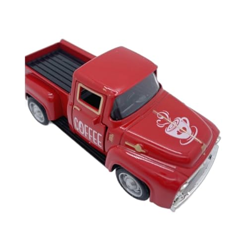 BLASHRD Kaffeebar-Metall-Truck, Retro-Pickup, Mini-Druckguss-Truck für Bauernhaus-Kaffeestation, Tischdekoration (Rot) von BLASHRD