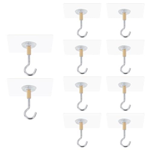 BLASHRD Klebbare Deckenhaken, 10er-Pack Deckenaufhängerhaken, Selbstklebende Deckenhaken Halten 5 Kg, Haken zum Aufhängen Von Pflanzen, Laternen von BLASHRD