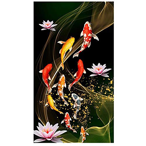 BLASHRD Malen mit Diamant Stickerei Diamant Malerei Voll Rundes Bild Von Strass Hause, GlüCklicher Fisch von BLASHRD