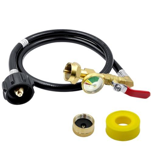 BLASHRD Propantank-Adapter für 1-Pfund-Tanks, Verbesserter Propan-Nachfülladapterschlauch, 4 FT/48 Propan-Nachfüllschlauch-Verlängerung von BLASHRD