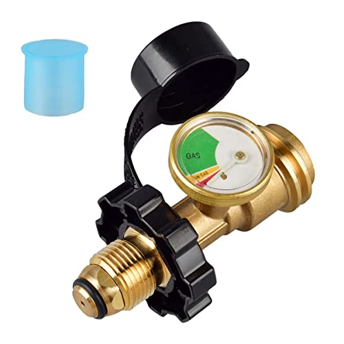 BLASHRD Universal-Propantank-Adapter mit Manometer Wandelt QCC1/Typ 1-Propantank-FüLlstandsanzeige für Wohnmobil Campe, Zylinder Um von BLASHRD