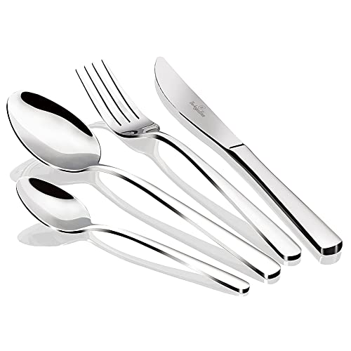 Blaumann pSteel Complete Besteck 24 Teile Edelstahl Poliert, Besteck-Set 6 Personen, Haushalt, Camping, Hotels, Cutlery Set Modernes und elegantes Design von BLAUMANN For Your Home