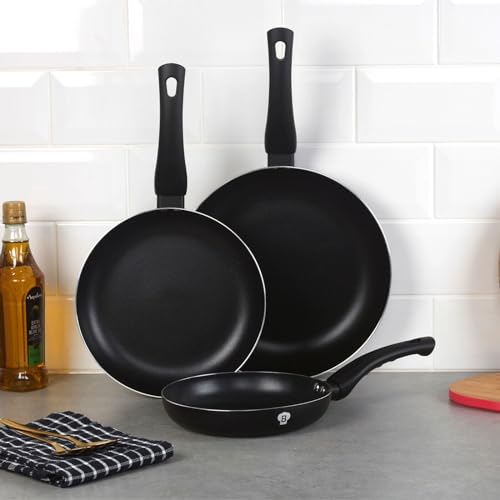 BLAUMANN 3-teiliges Kochgeschirr-Set, induktionsgeeignet, Aluminium, weicher Griff, Mattschwarz von BLAUMANN For Your Home