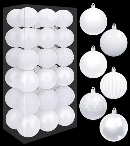 BLAZOR Weihnachtskugeln Set I 36 Christbaum-Kugeln Kunststoff I Weihnachtsbaumschmuck in versch. Farben I Weihnachten-Dekoration, Christbaumkugeln mit vormontierten Schlaufen - 6CM von BLAZOR