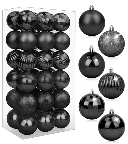 BLAZOR Weihnachtskugeln Set I 36 Christbaum-Kugeln Kunststoff I Weihnachtsbaumschmuck in versch. Farben I Weihnachten-Dekoration, Christbaumkugeln mit vormontierten Schlaufen - 6CM von BLAZOR