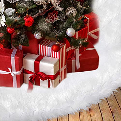 Baumdecke Weihnachtsbaum Decke, Runde Form Schneeflocke Weiß Plüsch Christbaumständer Teppich für Weihnachtsfeiertag Dekorationen, Weihnachtsbaumrock Christmas Decorations von BLAZOR