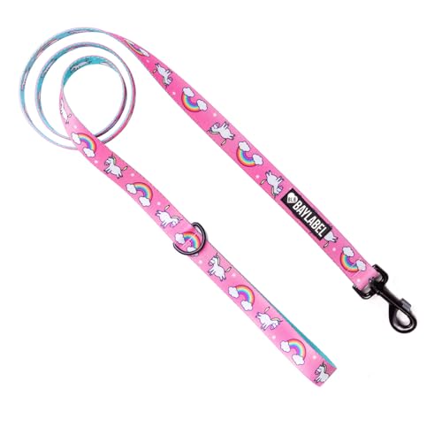 Baylabel Urban Hundeleine - Starkes glattes Band - Beidseitig Bedruckt - Dauerhaft- für Kleine Mittelgroße und Große Hunde - Over The Rainbow (Länge: 180 cm., Breite: 25 mm) von BLB