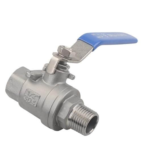 BLBGKHKKVD 1/2" 3/4" 1" 1-1/4" 1-1/2" 2" Innen-/Außengewinde BSPT-Gewinde 304 Edelstahl 2-Wege-Kugelhahn-Wasserrohrverschraubung(2",BSP) von BLBGKHKKVD