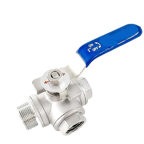 BLBGKHKKVD 1/2" 3/4" BSP 2 Innengewinde und 1 Außengewinde 3-Wege-Kugelhahn DN15 DN20 Edelstahl 304 Ventilgriffventile LT-Anschluss(3/4",XGB_T Type) von BLBGKHKKVD