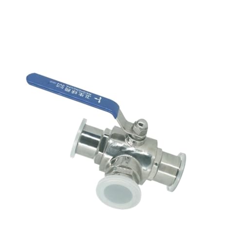 BLBGKHKKVD 63 mm Sanitär-Kugelhahn aus Edelstahl 304, 3-Wege-Tri-Clamp-Ferrule-Typ for Lebensmittel-Homebrew-Tagebuch(T Type) von BLBGKHKKVD