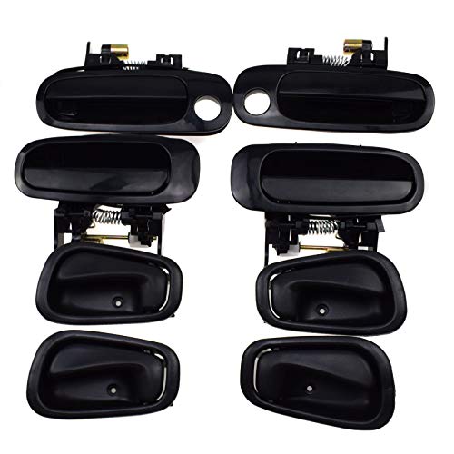 BLBGKHKKVD Set Mit 8 Schwarzen Außen- Und Innentürgriffen 8265022000 6920602050, Passend for Toyota Corolla, Passend for Chevrolet Prizm 1998–2002(Black and Black Set) von BLBGKHKKVD