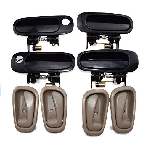 BLBGKHKKVD Set Mit 8 Schwarzen Außen- Und Innentürgriffen 8265022000 6920602050, Passend for Toyota Corolla, Passend for Chevrolet Prizm 1998–2002(Black and beige Set) von BLBGKHKKVD