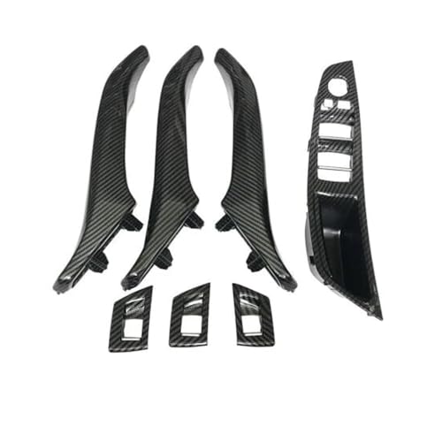 BLBNEZBZTY 7-teiliges Set Aus Kohlefaser Für Den Innenbereich Der Tür, LHD, RHD, Für 5er-Reihe F10 F11 F18 520i 523i 525i 528i 535i Armlehne Fensterschalters(‎Rhd Assembly Set) von BLBNEZBZTY