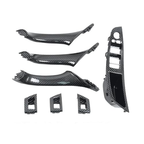 BLBNEZBZTY 7-teiliges Set Aus Kohlefaser Für Den Innenbereich Der Tür, LHD, RHD, Für 5er-Reihe F10 F11 F18 520i 523i 525i 528i 535i Armlehne Fensterschalters(‎Rhd Inside Set) von BLBNEZBZTY