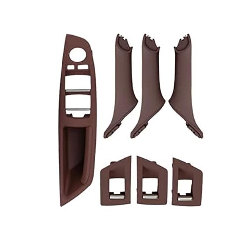 BLBNEZBZTY 7Pcs Auto Fahrer Sitz Vorne Links Armlehne Innen 1 Loch Tür Griff Ziehen Für F10 2010-2016 LHD/RHD Armlehne Fensterschalters(‎Red Brown Left) von BLBNEZBZTY