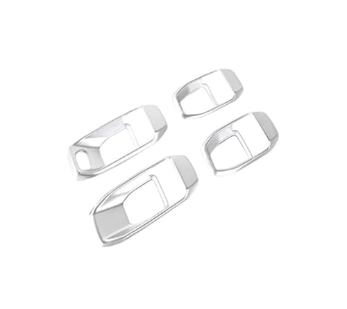 BLBNEZBZTY Aufkleber Für die Innentürgriff-Dekoration, Abdeckung, Zierleiste Für Jeep Wrangler JL 2018–2022, Auto-Innenausstattung (Farbe: Silber, Größe: 4P) Armlehne Fensterschalters(‎Sliver) von BLBNEZBZTY