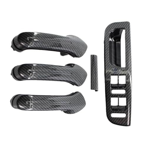 BLBNEZBZTY Auto Innen Tür Griff Abdeckung Schalter Lünette Für Golf MK4 1998-2004 Carbon Fiber LHD/RHD Armlehne Fensterschalters(Right Hand Drive) von BLBNEZBZTY