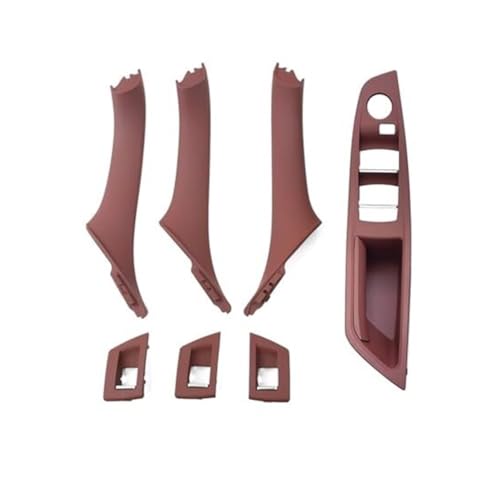 BLBNEZBZTY Auto Innen Tür Griff Set Für 5 Series F10 F11 520i-535i (2009-2016) Rechts Lenkrad RHD Armlehne Fensterschalters(‎Rhd Red Brown) von BLBNEZBZTY