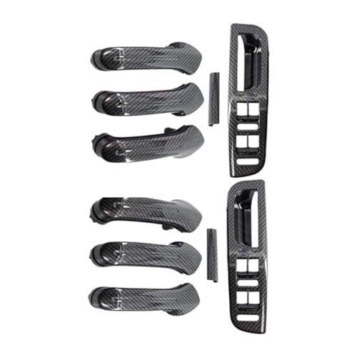 BLBNEZBZTY Auto-Innentürgriff-Armlehnenabdeckung Schalterblende Für Vw Für Jetta Für Golf MK4 1998-2004 Links-/Rechtslenker Kohlefaser Armlehne Fensterschalters(Right Hand Drive a) von BLBNEZBZTY