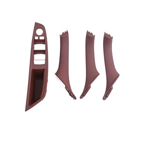 BLBNEZBZTY Auto-Innentürgriff-Set Für 5 Series F10 F11 F18 520i 523i 525i 528i 535i Innentür-Armlehnenverkleidung Vorne Ersatz Armlehne Fensterschalters(Red Brown Lhd 4pcs) von BLBNEZBZTY