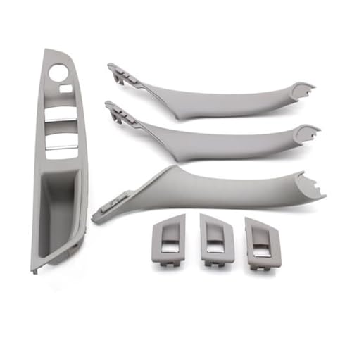 BLBNEZBZTY Auto-Innentürgriff-Set Für 5er F10 F18 523 525 528, 9 Farben, Linkslenkung, Beige-Schwarz-Kohlefaser, 7-teilig Armlehne Fensterschalters(‎Model B Gray) von BLBNEZBZTY