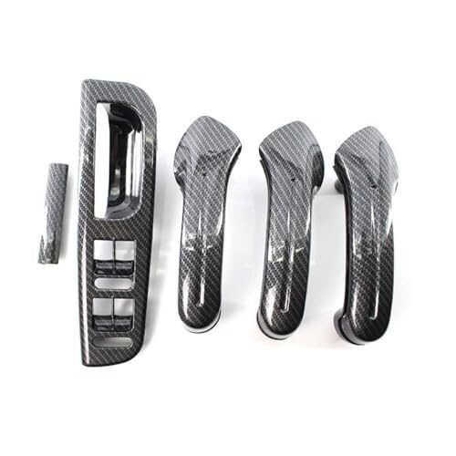 BLBNEZBZTY Autoteile Carbon Fiber Style Innen Haltegriff Türabdeckung Rahmen Für 1999-2004 Für Vw Für Golf 4 MK4 / Für Jetta 1J0867171A Armlehne Fensterschalters(‎Carbon Fiber) von BLBNEZBZTY