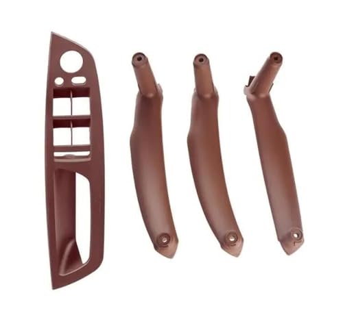 BLBNEZBZTY Autotür-Zuziehgriff-Set Für X5/X6/E70/E71/E72 2007–2013, LHD RHD, Innentürverkleidung, Armlehnengriff Armlehne Fensterschalters(L Red brown 4pcs) von BLBNEZBZTY