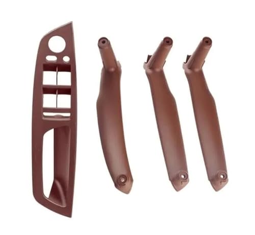 BLBNEZBZTY Autotür-Zuziehgriff-Set Für X5/X6/E70/E71/E72 2007–2013, LHD RHD, Innentürverkleidung, Armlehnengriff Armlehne Fensterschalters(R Red brown 4pcs) von BLBNEZBZTY