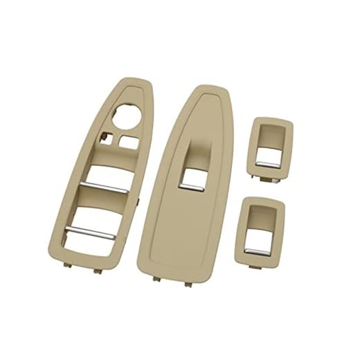 BLBNEZBZTY Autotürgriffe Und Verkleidung Des Fensterheberschalters Im Innenbereich Für 1er, 3er, 4er (F20, F30, F31, F34, F35, F36, 318i, 320i, 330i, 335i) Armlehne Fensterschalters(Beige a 4pcs Set) von BLBNEZBZTY