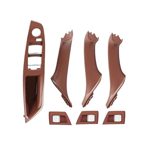 BLBNEZBZTY Innentürgriff-Armlehne und Fensterschalter-Panel-Set Für 5 Series F10 F11 F18 520i 523i 525i 528i 535i Verbesserte neue Armlehne Fensterschalters(‎Red Brown-7pcs) von BLBNEZBZTY
