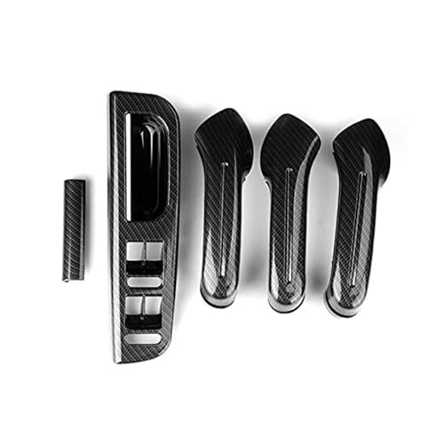 BLBNEZBZTY Innentürgriff- Und Schalterabdeckungsrahmen-Set (5-teilig) In Carbonfaser-Optik Für Vw Für Jetta, Für Golf, Für Bora MK4 (1999-2004) Armlehne Fensterschalters von BLBNEZBZTY