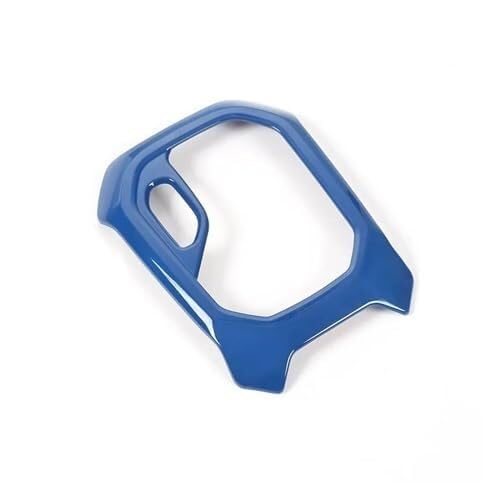 Für Jeep Für Renegade 2016 2017 2018 2019 2020 2021 2022 2023 2024 ABS Auto Schalthebel Panel Dekoration Blendrahmen Schalthebelabdeckung Staubschutzpad Getränkehalter Auto(A Blue) von BLBNEZBZTY