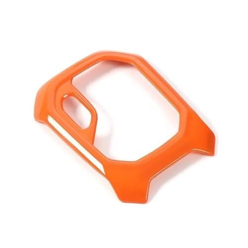 Für Jeep Für Renegade 2016 2017 2018 2019 2020 2021 2022 2023 2024 ABS Auto Schalthebel Panel Dekoration Blendrahmen Schalthebelabdeckung Staubschutzpad Getränkehalter Auto(A Orange) von BLBNEZBZTY
