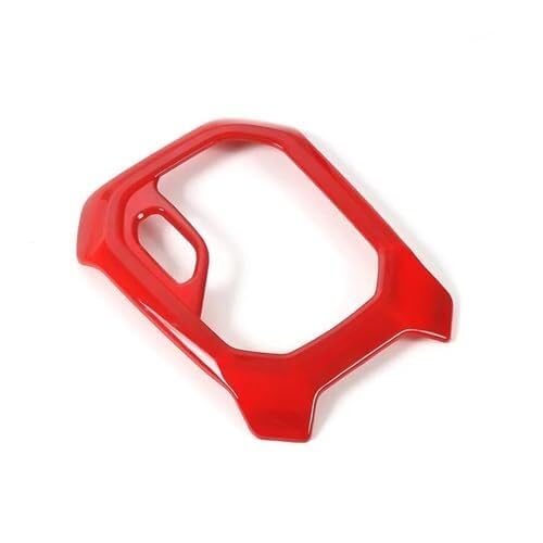 Für Jeep Für Renegade 2016 2017 2018 2019 2020 2021 2022 2023 2024 ABS Auto Schalthebel Panel Dekoration Blendrahmen Schalthebelabdeckung Staubschutzpad Getränkehalter Auto(A Red) von BLBNEZBZTY