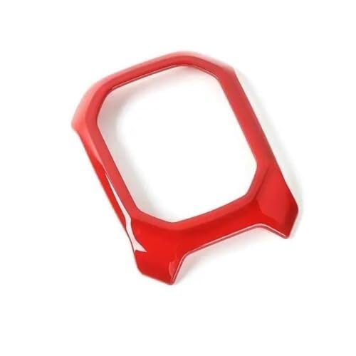 Für Jeep Für Renegade 2016 2017 2018 2019 2020 2021 2022 2023 2024 ABS Auto Schalthebel Panel Dekoration Blendrahmen Schalthebelabdeckung Staubschutzpad Getränkehalter Auto(B Red) von BLBNEZBZTY