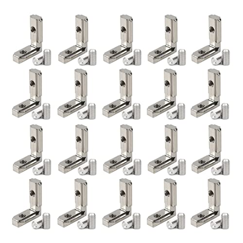Aluminium-Extrusionsprofile, L-förmig, 2,5 x 2,5 cm, mit Schrauben, für 10 x 10 Aluminium-Profil, 2,5 x 2,5 cm, 20 Stück Aluminium-Extrusionsprofile, L-förmig, 2,5 x 2,5 cm, mit Schrauben, für 10 x 10 Aluminium-Profil, 2,5 x 2,5 cm, 20 Stück von BLCCLOY